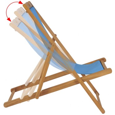vidaXL Ξαπλώστρα Μπλε 56x105x96cm από Ξύλο Teak