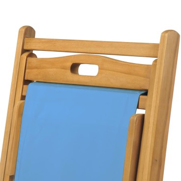 vidaXL Ξαπλώστρα Μπλε 56x105x96cm από Ξύλο Teak