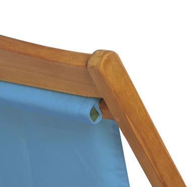 vidaXL Ξαπλώστρα Μπλε 56x105x96cm από Ξύλο Teak