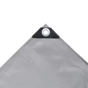 vidaXL Μουσαμάς 650 γρ./μ.² Γκρι 4 x 7 μ.