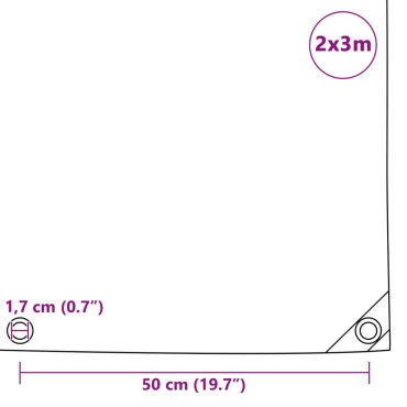 vidaXL Μουσαμάς 650 γρ./μ.² Μπλε 2 x 3 μ.