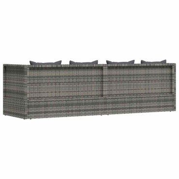 vidaXL Ξαπλώστρα - Κρεβάτι Κήπου Γκρι 200x60cm Συνθετικό Ρατάν 1 τεμ.