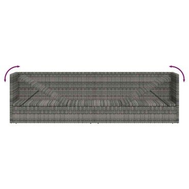 vidaXL Ξαπλώστρα - Κρεβάτι Κήπου Γκρι 200x60cm Συνθετικό Ρατάν 1 τεμ.