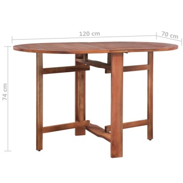 vidaXL Τραπέζι Κήπου  120x70x74cm από Μασίφ Ξύλο Ακακίας 1 τεμ.