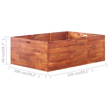 vidaXL Ζαρντινιέρα Υπερυψωμένη 150 x 100 x 50 εκ. από Ξύλο Ακακίας