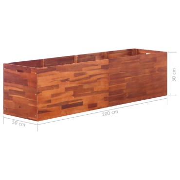 vidaXL Ζαρντινιέρα Υπερυψωμένη 200 x 50 x 50 εκ. από Ξύλο Ακακίας