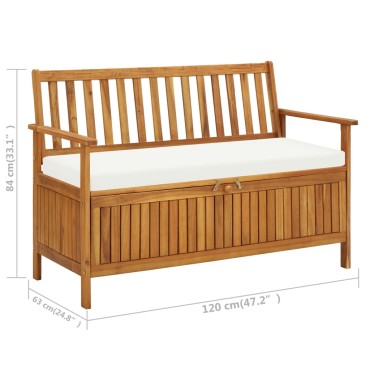 vidaXL Παγκάκι Κήπου με Αποθηκευτικό Χώρο 120x63x84cm Ξύλο Ακακίας 1 τεμ.
