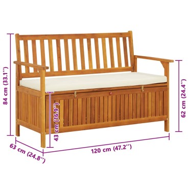 vidaXL Παγκάκι Κήπου με Αποθηκευτικό Χώρο 120x63x84cm Ξύλο Ακακίας 1 τεμ.