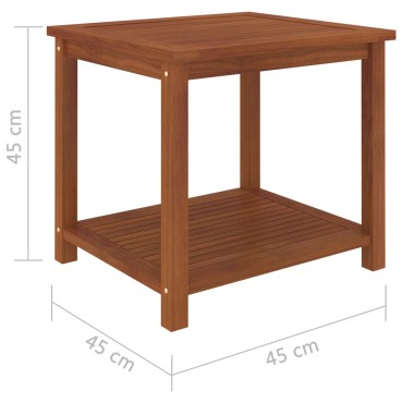 vidaXL Τραπεζάκι Βοηθητικό 45x45x45cm από Μασίφ Ξύλο Ακακίας 1 τεμ.