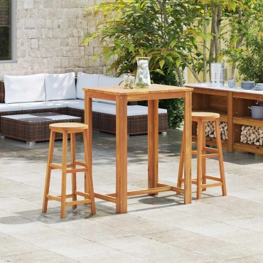 vidaXL Σκαμπό Μπαρ 2 τεμ. από Μασίφ Ξύλο Ακακίας 34x34x76cm