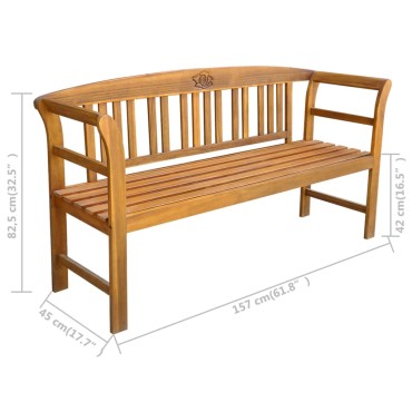 vidaXL Παγκάκι Κήπου από Μασίφ Ξύλο Ακακίας 157x45x82,5cm 1 τεμ.