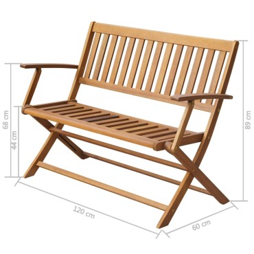 vidaXL Παγκάκι Κήπου από Μασίφ Ξύλο Ακακίας 120x60x89cm 1 τεμ.