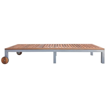 vidaXL Ξαπλώστρα από Μασίφ Ξύλο Ακακίας 207x70x(31-88)cm 1 τεμ.