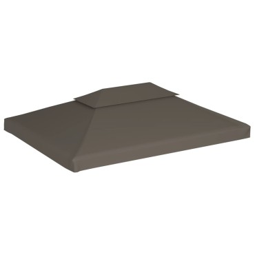 vidaXL Κάλυμμα για Κιόσκι 2 Επιπέδων Χρώμα Taupe 4 x 3 μ. 310 γρ./μ²