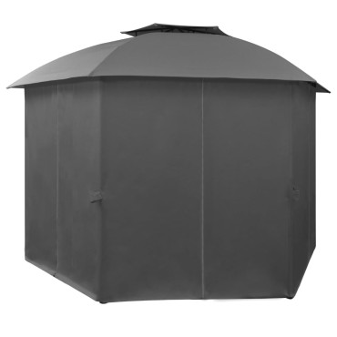 vidaXL Κιόσκι Κήπου με Κουρτίνες Εξαγωνικό 360 x 265 εκ.