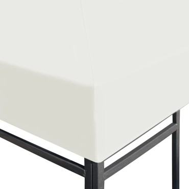 vidaXL Κάλυμμα για Κιόσκι Λευκό Κρεμ 4 x 3 μ. 310 γρ./μ²
