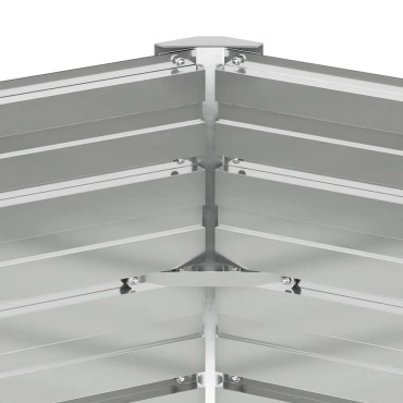 vidaXL Ζαρντινιέρα Υπερυψωμένη Γκρι 129x129x77 εκ. Γαλβανισμ. Χάλυβας