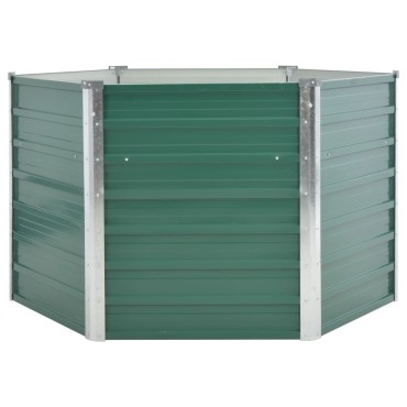 vidaXL Ζαρντινιέρα Υπερυψωμένη Πράσινη 129x129x77 εκ. Γαλβαν. Χάλυβας