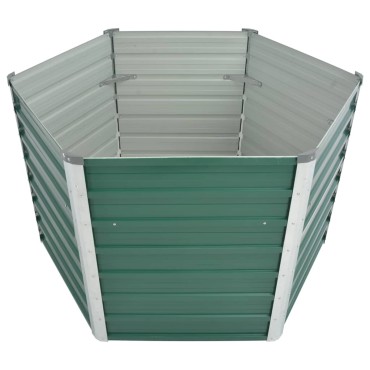 vidaXL Ζαρντινιέρα Υπερυψωμένη Πράσινη 129x129x77 εκ. Γαλβαν. Χάλυβας