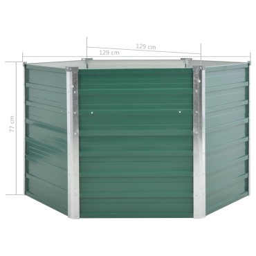 vidaXL Ζαρντινιέρα Υπερυψωμένη Πράσινη 129x129x77 εκ. Γαλβαν. Χάλυβας