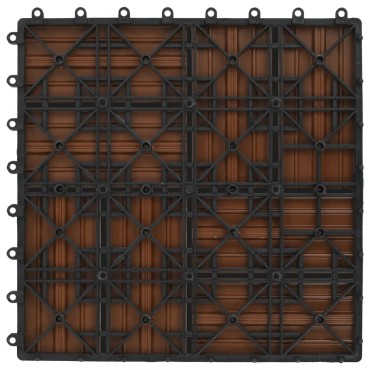 vidaXL Πλακάκια Deck 11 τεμ. Καφέ 30 x 30 εκ. 1 μ² από WPC