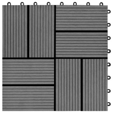 vidaXL Πλακάκια Deck 11 τεμ. Γκρι 30 x 30 εκ. 1 μ² από WPC