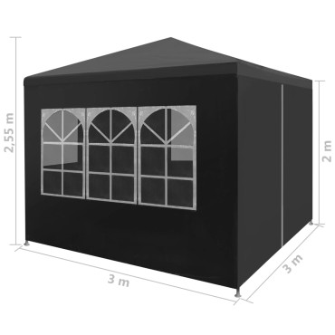 vidaXL Τέντα Εκδηλώσεων Ανθρακί 3 x 3 μ.