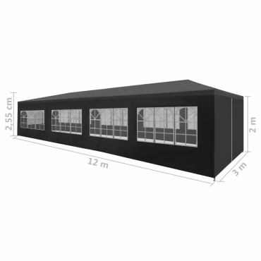 vidaXL Τέντα Εκδηλώσεων Ανθρακί 3 x 12 μ.