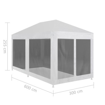 vidaXL Τέντα Εκδηλώσεων με 6 Τοιχώματα με Δίχτυ 6 x 3 μ.