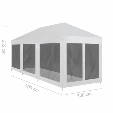 vidaXL Τέντα Εκδηλώσεων με 8 Τοιχώματα με Δίχτυ 9 x 3 μ.