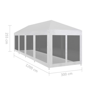 vidaXL Τέντα Εκδηλώσεων με 10 Τοιχώματα με Δίχτυ 12 x 3 μ.