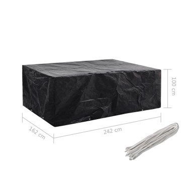 vidaXL Κάλυμμα Επίπλων Κήπου με 8 Κρίκους 242x162x100cm 1 τεμ.