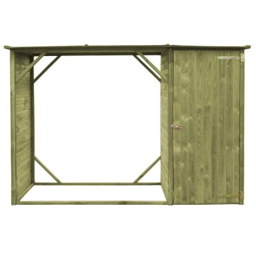vidaXL Υπόστεγο Καυσόξυλων / Αποθήκη Κήπου 253x80x170 εκ. Ξύλο Πεύκου