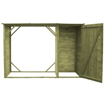 vidaXL Υπόστεγο Καυσόξυλων / Αποθήκη Κήπου 253x80x170 εκ. Ξύλο Πεύκου