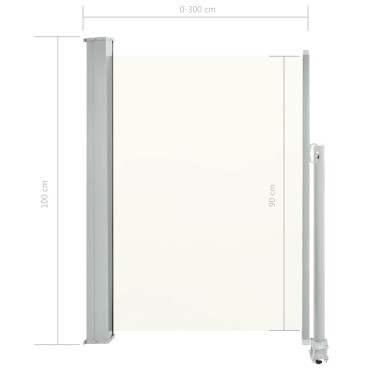 vidaXL Σκίαστρο Πλαϊνό Συρόμενο Βεράντας Κρεμ 100 x 300 εκ.