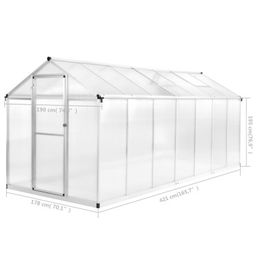 vidaXL Θερμοκήπιο 421 x 190 x 195 εκ. 15,6 μ³ Αλουμινίου