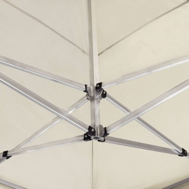 vidaXL Κιόσκι Πτυσσόμενο Επαγγελματικό Κρεμ 6 x 3 μ. Αλουμινίου