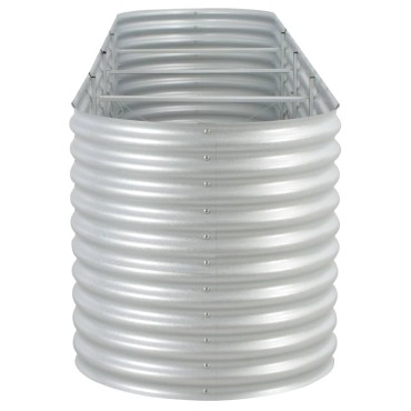 vidaXL Ζαρντινιέρα Υπερυψωμένη Ασημί 400x80x81 εκ. Γαλβανισμ. Χάλυβας