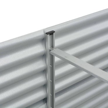vidaXL Ζαρντινιέρα Υπερυψωμένη Ασημί 400x80x81 εκ. Γαλβανισμ. Χάλυβας