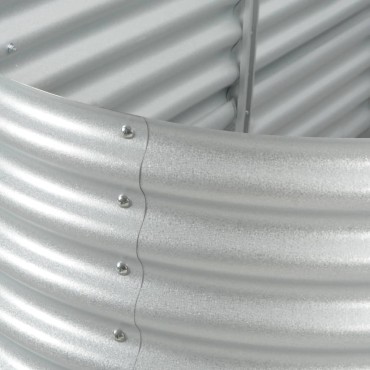 vidaXL Ζαρντινιέρα Υπερυψωμένη Ασημί 320x80x81 εκ. Γαλβανισμ. Χάλυβας