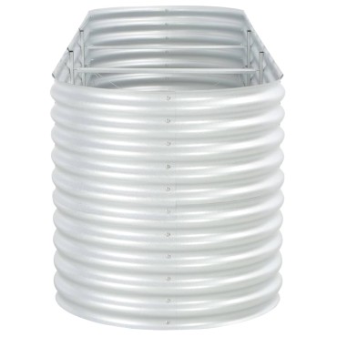 vidaXL Ζαρντινιέρα Υπερυψωμένη Ασημί 320x80x81 εκ. Γαλβανισμ. Χάλυβας