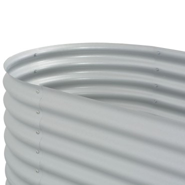 vidaXL Ζαρντινιέρα Υπερυψωμένη Ασημί 320x80x81 εκ. Γαλβανισμ. Χάλυβας