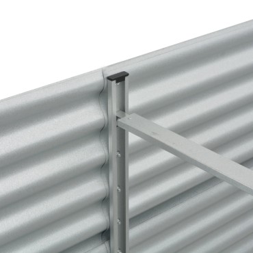 vidaXL Ζαρντινιέρα Υπερυψωμένη Ασημί 320x80x81 εκ. Γαλβανισμ. Χάλυβας