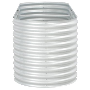 vidaXL Ζαρντινιέρα Υπερυψωμένη Ασημί 240x80x81 εκ. Γαλβανισμ. Χάλυβας