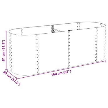 vidaXL Ζαρντινιέρα Υπερυψωμένη Ασημί 240x80x81 εκ. Γαλβανισμ. Χάλυβας