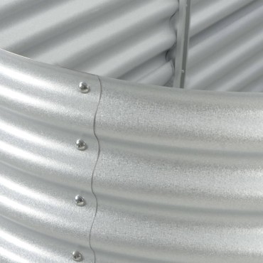 vidaXL Ζαρντινιέρα Υπερυψωμένη Ασημί 400x80x44 εκ. Γαλβανισμ. Χάλυβας