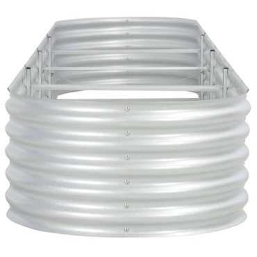 vidaXL Ζαρντινιέρα Υπερυψωμένη Ασημί 400x80x44 εκ. Γαλβανισμ. Χάλυβας