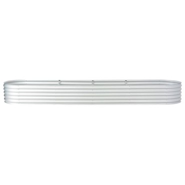 vidaXL Ζαρντινιέρα Υπερυψωμένη Ασημί 400x80x44 εκ. Γαλβανισμ. Χάλυβας