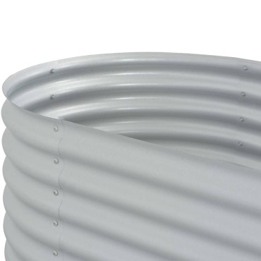 vidaXL Ζαρντινιέρα Υπερυψωμένη Ασημί 400x80x44 εκ. Γαλβανισμ. Χάλυβας