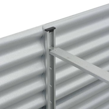 vidaXL Ζαρντινιέρα Υπερυψωμένη Ασημί 400x80x44 εκ. Γαλβανισμ. Χάλυβας